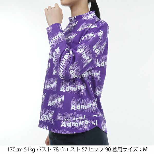 アドミラル ゴルフ Admiral GOLF レディース レディース モーションロゴ　ロングスリーブ　モックネックシャツ ADLA356 詳細8