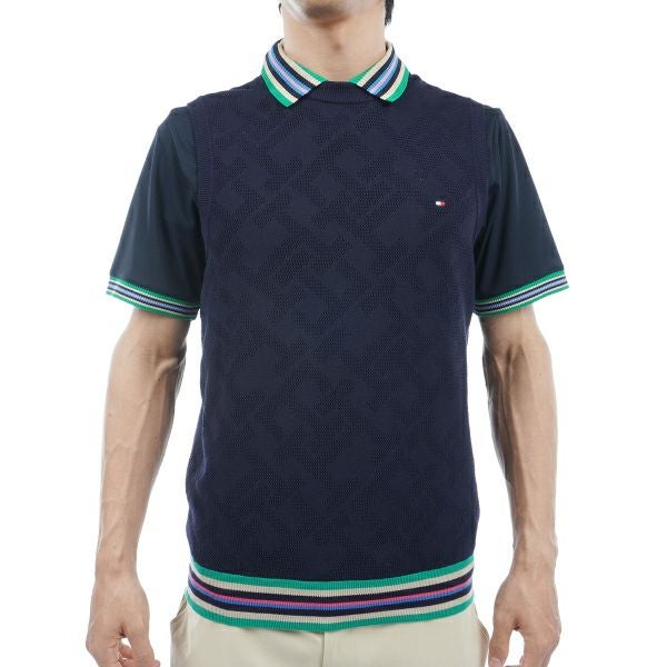 トミー ヒルフィガー ゴルフ Tommy Hilfiger Golf メンズ メンズ THモノグラム クルーネックベスト THMA402 詳細1