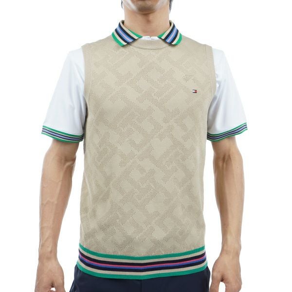 トミー ヒルフィガー ゴルフ Tommy Hilfiger Golf メンズ メンズ THモノグラム クルーネックベスト THMA402 詳細3
