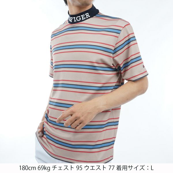 トミー ヒルフィガー ゴルフ Tommy Hilfiger Golf メンズ メンズ マルチボーダー 半袖モックネック THMA406 詳細8