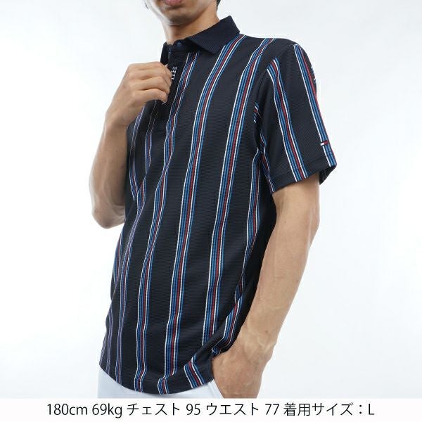 トミー ヒルフィガー ゴルフ Tommy Hilfiger Golf メンズ メンズ マルチストライプ 半袖シャツ THMA417 詳細3