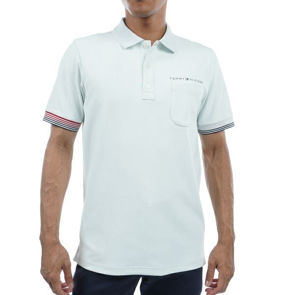 トミー ヒルフィガー ゴルフ Tommy Hilfiger Golf メンズ メンズ トリコットストライプ 半袖シャツ THMA421 詳細2