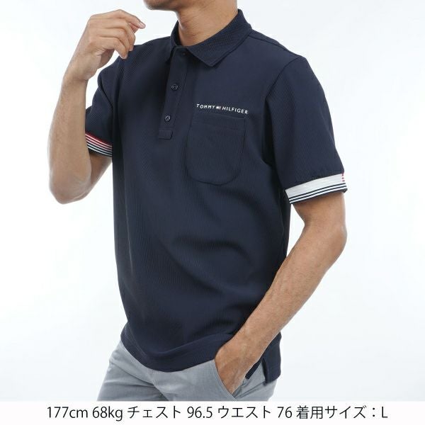 トミー ヒルフィガー ゴルフ Tommy Hilfiger Golf メンズ メンズ トリコットストライプ 半袖シャツ THMA421 詳細5
