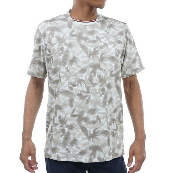 トミー ヒルフィガー ゴルフ Tommy Hilfiger Golf メンズ メンズ 木漏れ日リーフ 半袖モックシャツ THMA435 詳細2