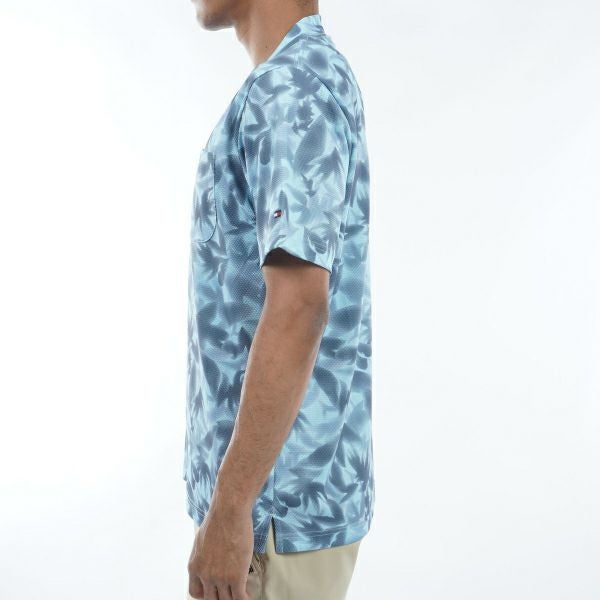 トミー ヒルフィガー ゴルフ Tommy Hilfiger Golf メンズ メンズ 木漏れ日リーフ 半袖モックシャツ THMA435 詳細10