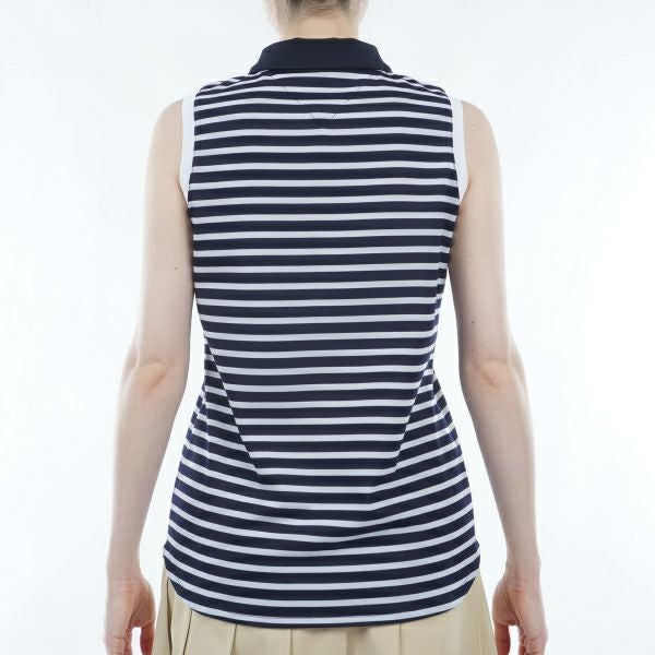 トミー ヒルフィガー ゴルフ Tommy Hilfiger Golf レディース レディース ボーダー ノースリーブシャツ THLA403 詳細9