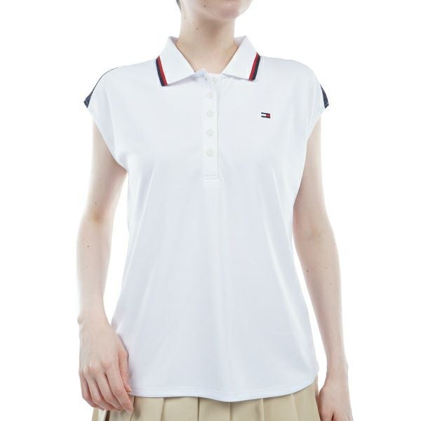 トミー ヒルフィガー ゴルフ Tommy Hilfiger Golf レディース レディース トリコロール フレンチスリーブシャツ THLA409 詳細2