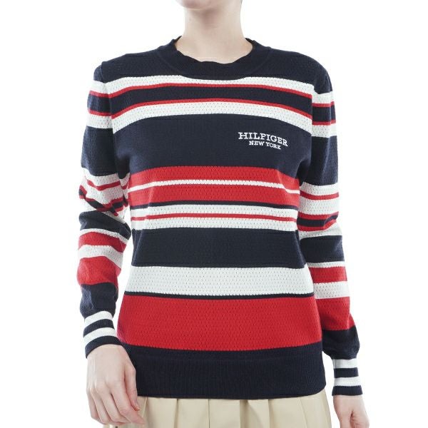 トミー ヒルフィガー ゴルフ Tommy Hilfiger Golf レディース レディース クルーネック メッシュセーター THLA416 詳細1