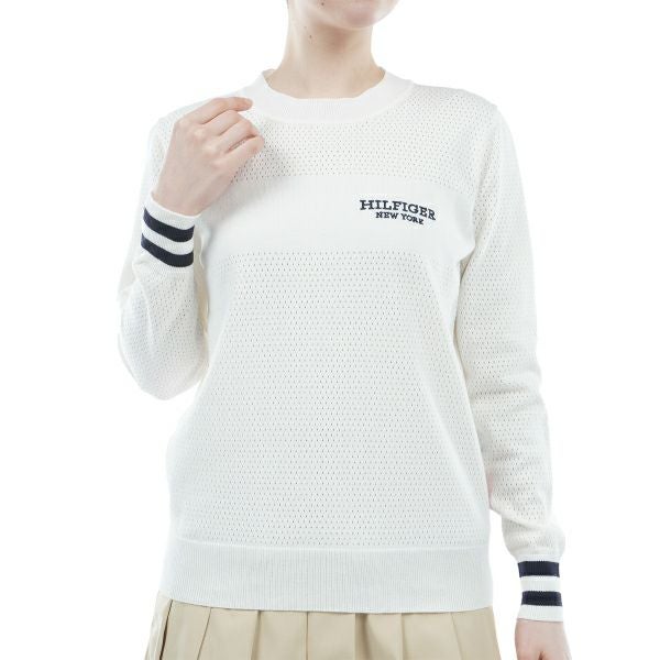 トミー ヒルフィガー ゴルフ Tommy Hilfiger Golf レディース レディース クルーネック メッシュセーター THLA416 詳細2
