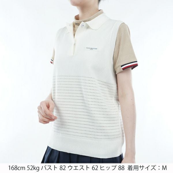 トミー ヒルフィガー ゴルフ Tommy Hilfiger Golf レディース レディース キーネック メッシュニットベスト THLA417 詳細6