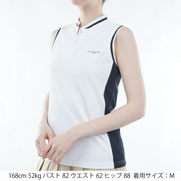 トミー ヒルフィガー ゴルフ Tommy Hilfiger Golf レディース レディース スタンドカラー ノースリーブシャツ THLA421 詳細5