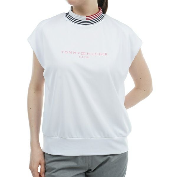 トミー ヒルフィガー ゴルフ Tommy Hilfiger Golf レディース レディース フロントロゴ フレンチスリーブモックシャツ THLA430 詳細2