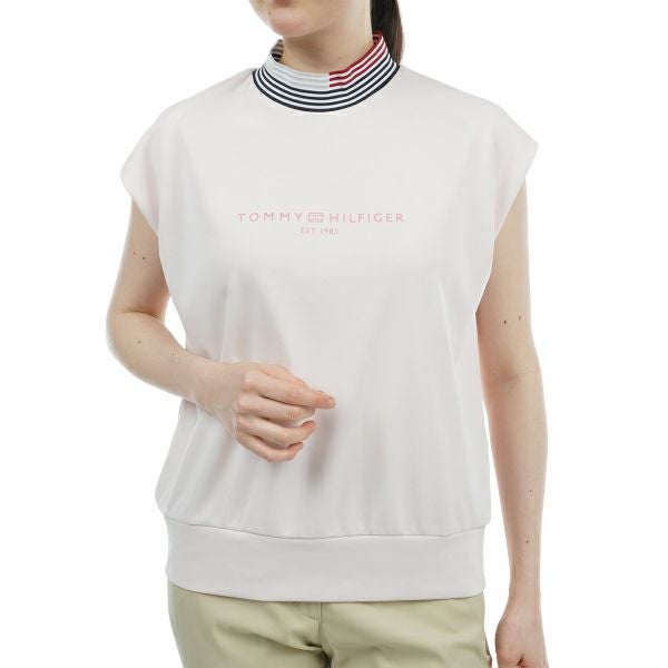 トミー ヒルフィガー ゴルフ Tommy Hilfiger Golf レディース レディース フロントロゴ フレンチスリーブモックシャツ THLA430 詳細4