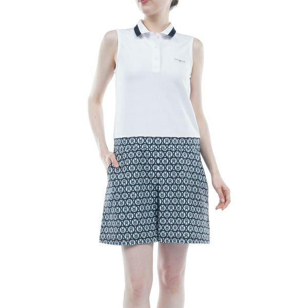 トミー ヒルフィガー ゴルフ Tommy Hilfiger Golf レディース レディース モノグラムコンビ ノースリーブワンピース THLA437 詳細2