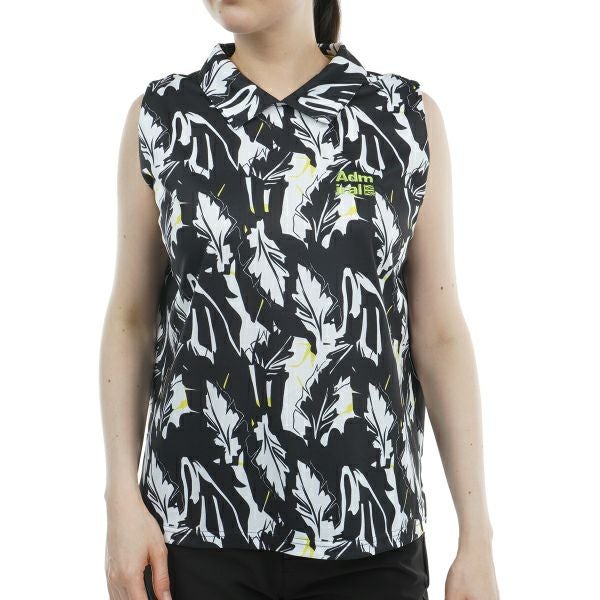 アドミラル ゴルフ Admiral GOLF レディース レディース リーフ柄 ノースリーブシャツ ADLA424 詳細1