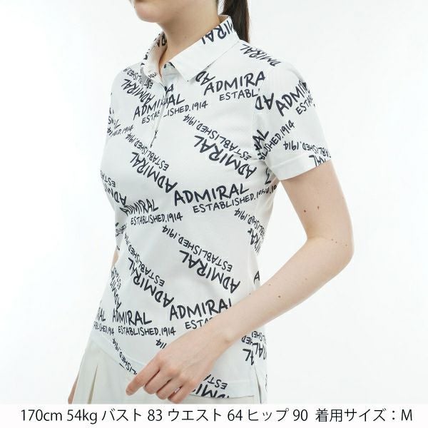 アドミラル ゴルフ Admiral GOLF レディース レディース ランダムロゴ プリントポロシャツ ADLA431 詳細7