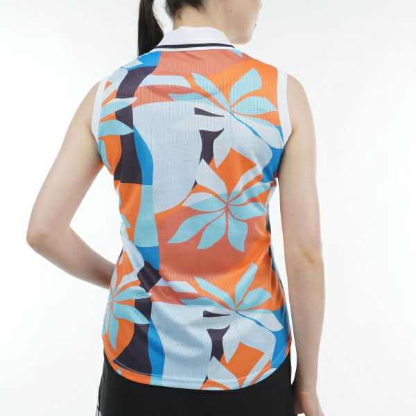 アドミラル ゴルフ Admiral GOLF レディース レディース リゾート柄 ノースリーブポロシャツ ADLA437 詳細9