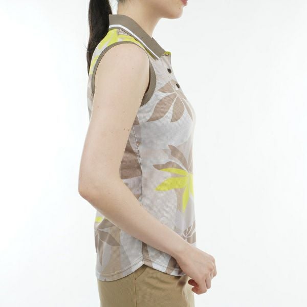 アドミラル ゴルフ Admiral GOLF レディース レディース リゾート柄 ノースリーブポロシャツ ADLA437 詳細11