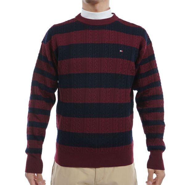 ツアーティー TOUR TEE メンズ メンズ ケーブルボーダー　クルーネックセーター THMA485 詳細3
