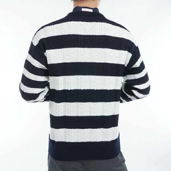ツアーティー TOUR TEE メンズ メンズ ケーブルボーダー　クルーネックセーター THMA485 詳細5