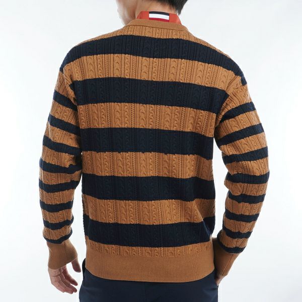 ツアーティー TOUR TEE メンズ メンズ ケーブルボーダー　クルーネックセーター THMA485 詳細7