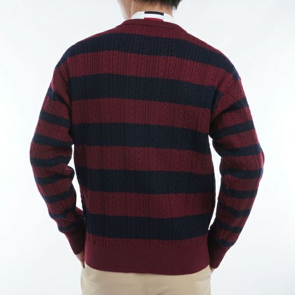 ツアーティー TOUR TEE メンズ メンズ ケーブルボーダー　クルーネックセーター THMA485 詳細9