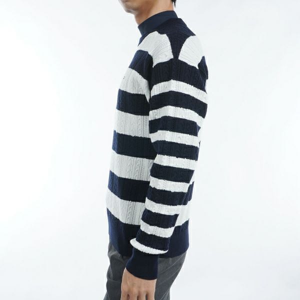 ツアーティー TOUR TEE メンズ メンズ ケーブルボーダー　クルーネックセーター THMA485 詳細10