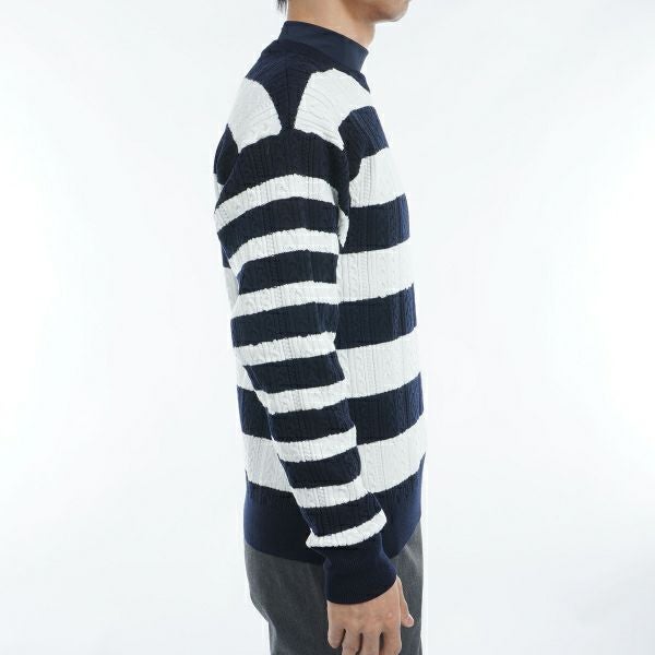 ツアーティー TOUR TEE メンズ メンズ ケーブルボーダー　クルーネックセーター THMA485 詳細11