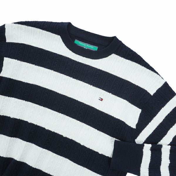 ツアーティー TOUR TEE メンズ メンズ ケーブルボーダー　クルーネックセーター THMA485 詳細17