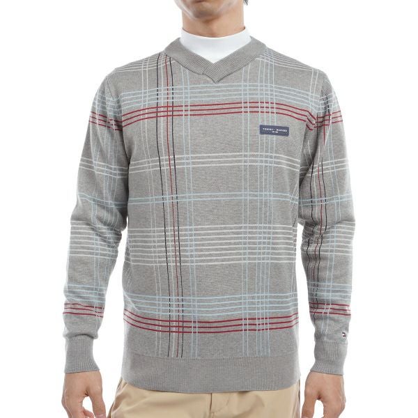ツアーティー TOUR TEE メンズ メンズ チェックジャカート　Vネックセーター THMA462 詳細2