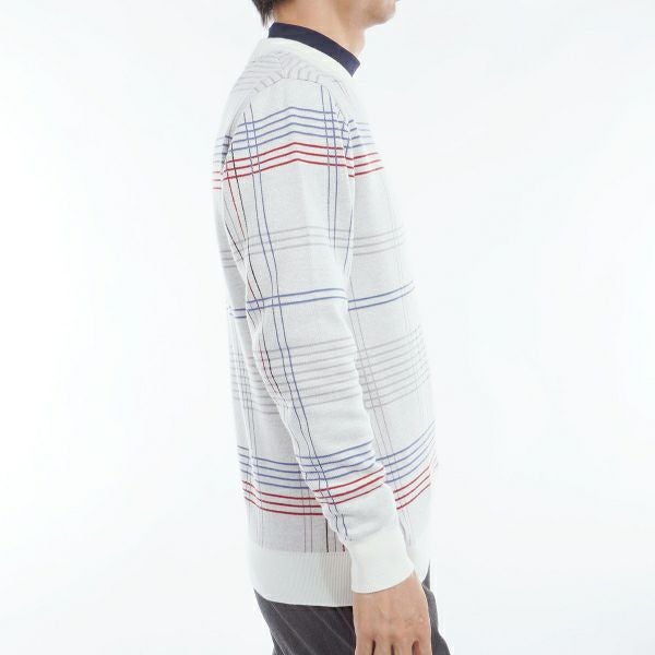 ツアーティー TOUR TEE メンズ メンズ チェックジャカート　Vネックセーター THMA462 詳細11