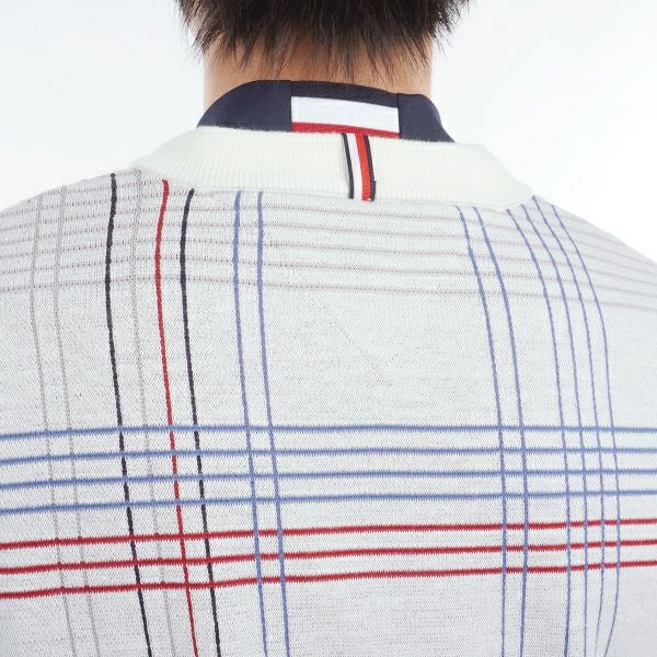 ツアーティー TOUR TEE メンズ メンズ チェックジャカート　Vネックセーター THMA462 詳細13