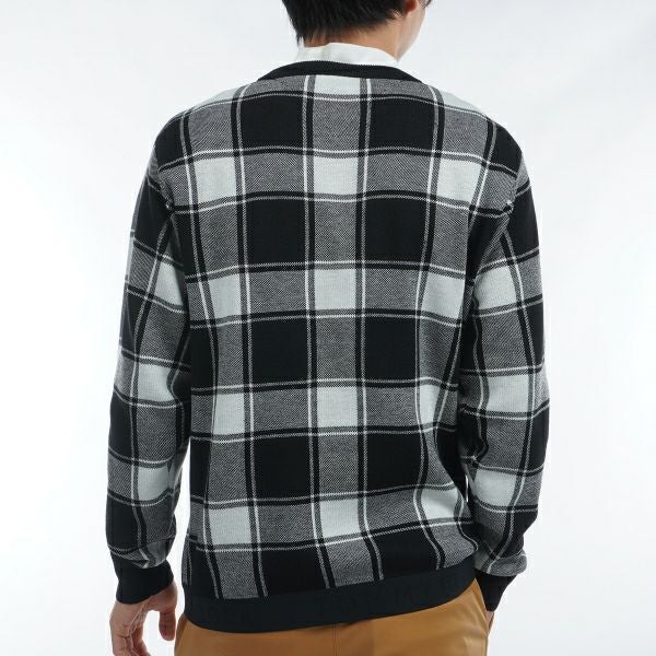 ツアーティー TOUR TEE メンズ メンズ バッファローチェックジャカード　クルーネックセーター THMA478 詳細8