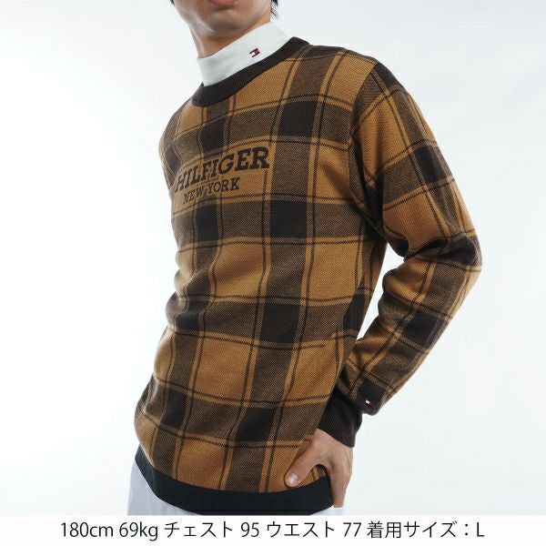 ツアーティー TOUR TEE メンズ メンズ バッファローチェックジャカード　クルーネックセーター THMA478 詳細9