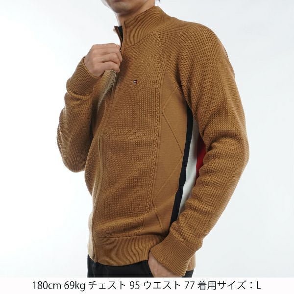 ツアーティー TOUR TEE メンズ メンズ ケーブル　フルジップセーター THMA479 詳細4