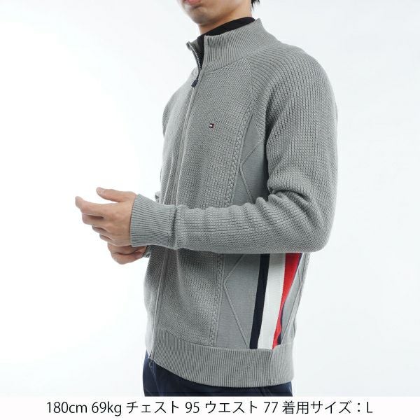 ツアーティー TOUR TEE メンズ メンズ ケーブル　フルジップセーター THMA479 詳細6
