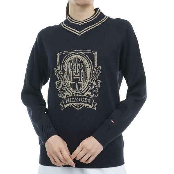 ツアーティー TOUR TEE レディース レディースエンブレムロゴ　Vネックセ－タ－ THLA450 詳細3