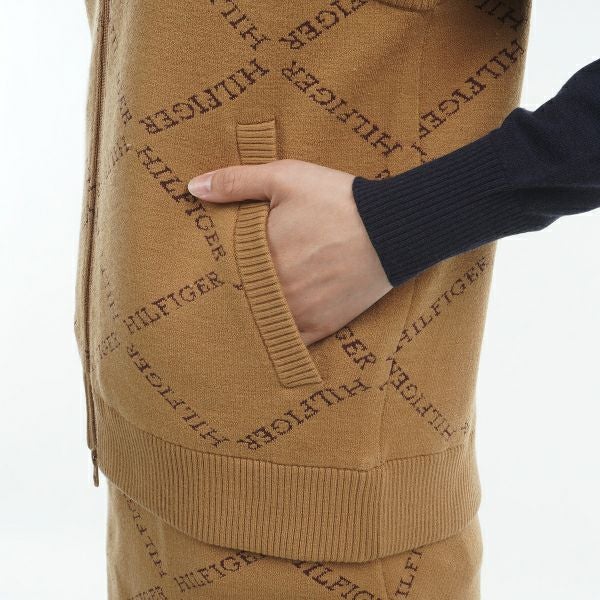 ツアーティー TOUR TEE レディース レディースモノグラムジャカ－ド　ファートリム　ニットベスト THLA487 詳細13