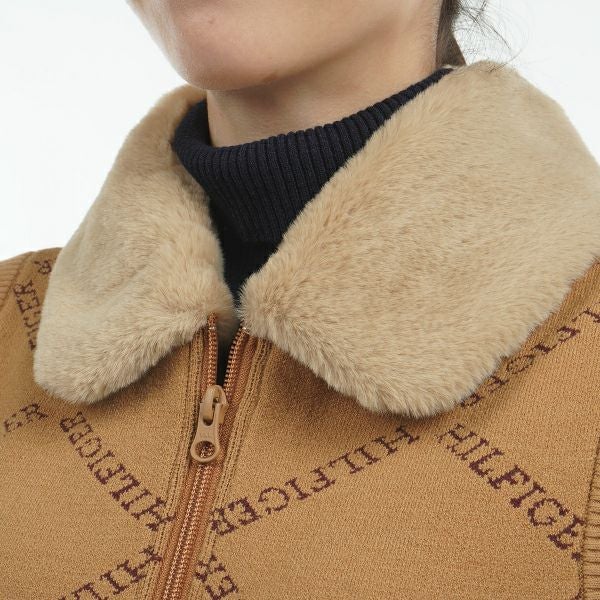 ツアーティー TOUR TEE レディース レディースモノグラムジャカ－ド　ファートリム　ニットベスト THLA487 詳細15