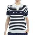 ツアーティー TOUR TEE レディース レディース ボーダーニット ハーフスリーブ ポロシャツ ADLA451 詳細1