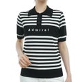 ツアーティー TOUR TEE レディース レディース ボーダーニット ハーフスリーブ ポロシャツ ADLA451 詳細2