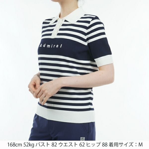 ツアーティー TOUR TEE レディース レディース ボーダーニット ハーフスリーブ ポロシャツ ADLA451 詳細4