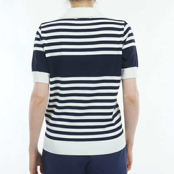 ツアーティー TOUR TEE レディース レディース ボーダーニット ハーフスリーブ ポロシャツ ADLA451 詳細5