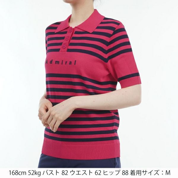 ツアーティー TOUR TEE レディース レディース ボーダーニット ハーフスリーブ ポロシャツ ADLA451 詳細8