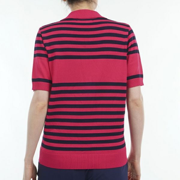 ツアーティー TOUR TEE レディース レディース ボーダーニット ハーフスリーブ ポロシャツ ADLA451 詳細9