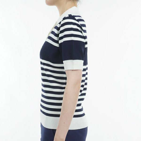 ツアーティー TOUR TEE レディース レディース ボーダーニット ハーフスリーブ ポロシャツ ADLA451 詳細10