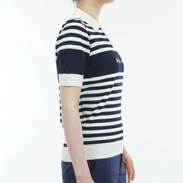 ツアーティー TOUR TEE レディース レディース ボーダーニット ハーフスリーブ ポロシャツ ADLA451 詳細11