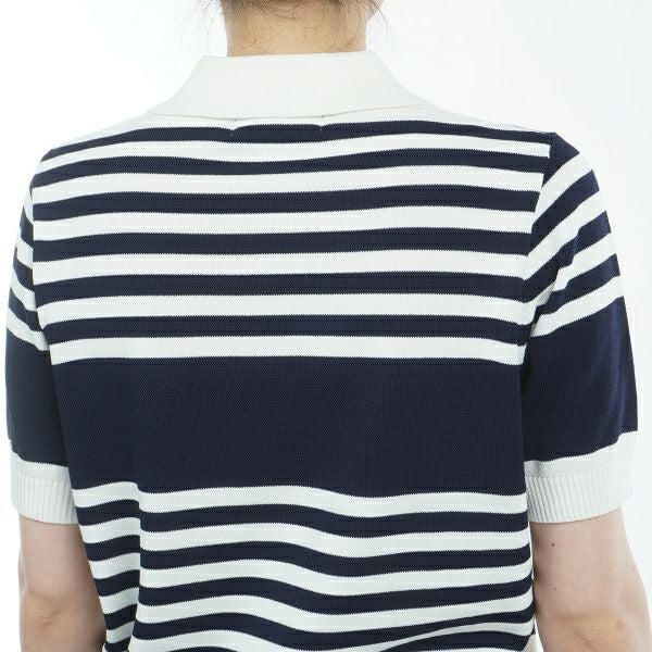 ツアーティー TOUR TEE レディース レディース ボーダーニット ハーフスリーブ ポロシャツ ADLA451 詳細13