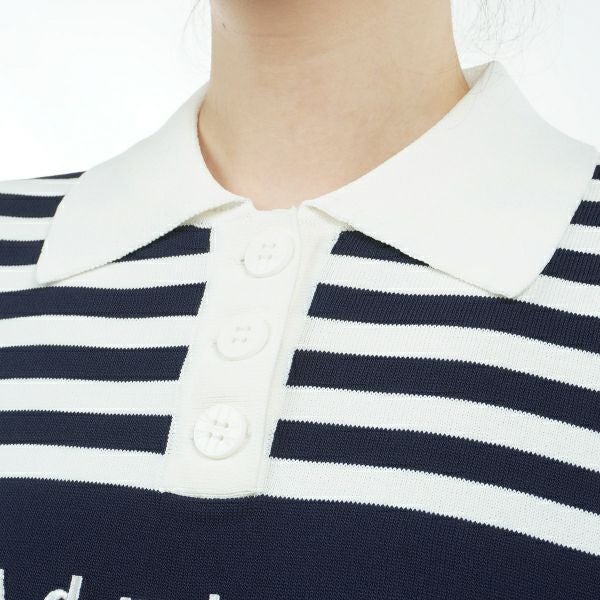 ツアーティー TOUR TEE レディース レディース ボーダーニット ハーフスリーブ ポロシャツ ADLA451 詳細14