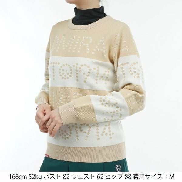 ツアーティー TOUR TEE レディース レディース ゴルフ&ロゴボーダー クルーセーター ADLA464 詳細8